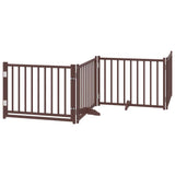 Cancello Cani Porta Pieghevole Marrone 12 Pannelli 960cm Pioppo
