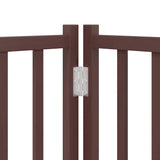 Cancello Cani Porta Pieghevole Marrone 12 Pannelli 960cm Pioppo