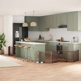 Cancello Cani Porta Pieghevole Marrone 12 Pannelli 960cm Pioppo