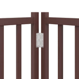 Cancello Cani Porta Pieghevole Marrone 8 Pannelli 640cm Pioppo
