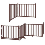Cancello Cani Porta Pieghevole Marrone 10 Pannelli 800cm Pioppo