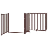 Cancello Cani Porta Pieghevole Marrone 10 Pannelli 800cm Pioppo