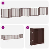 Cancello Cani Porta Pieghevole Marrone 10 Pannelli 800cm Pioppo