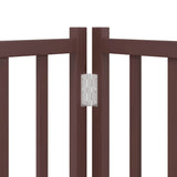 Cancello Cani Porta Pieghevole Marrone 12 Pannelli 960cm Pioppo