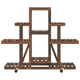 Portafiori con Ruote 110x25x101 cm in Legno Massello di Abete