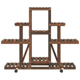 Portafiori con Ruote 110x25x101 cm in Legno Massello di Abete