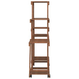 Portafiori con Ruote 110x25x101 cm in Legno Massello di Abete
