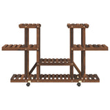 Portafiori con Ruote 110x25x78 cm in Legno Massello di Abete