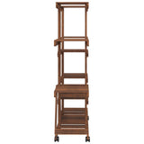 Portafiori con Ruote 110x25x115 cm in Legno Massello di Abete
