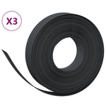 Bordature da Giardino 3 pz Nere 10 m 10 cm in Polietilene