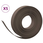 Bordature da Giardino 5 pz Marroni 10 m 10 cm in Polietilene