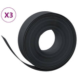 Bordature da Giardino 3 pz Nere 10 m 15 cm in Polietilene