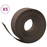 Bordature da Giardino 5 pz Marroni 10 m 20 cm in Polietilene
