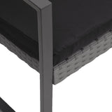 Panca da Giardino a 3 Posti con Cuscini Rattan PP Grigio Scuro