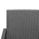 Panca da Giardino a 3 Posti con Cuscini Rattan PP Grigio Scuro