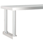 Tavolo Lavoro Cucina con Ripiano 120x60x115 cm Acciaio Inox