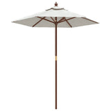 Ombrellone da Giardino con Palo in Legno Sabbia 196x231 cm