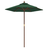 Ombrellone da Giardino con Palo in Legno Verde 196x231 cm