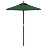 Ombrellone da Giardino con Palo in Legno Verde 196x231 cm