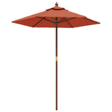 Ombrellone da Giardino con Palo in Legno Terracotta 196x231 cm
