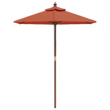 Ombrellone da Giardino con Palo in Legno Terracotta 196x231 cm