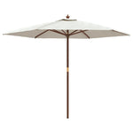 Ombrellone da Giardino con Palo in Legno Sabbia 299x240 cm