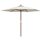 Ombrellone da Giardino con Palo in Legno Sabbia 299x240 cm