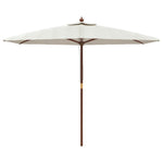 Ombrellone da Giardino con Palo in Legno Sabbia 299x240 cm