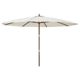 Ombrellone da Giardino con Palo in Legno Sabbia 400x273 cm