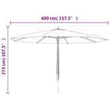 Ombrellone da Giardino con Palo in Legno Sabbia 400x273 cm