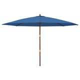 Ombrellone da Giardino con Palo in Legno Azzurro 400x273 cm
