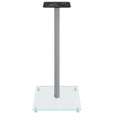 Pedane Casse 2pz Argento Vetro Temperato Design a 1 Pilastro