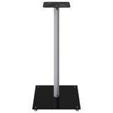 Pedane Casse 2pz Nero Argento Vetro Temperato Design 1 Pilastro