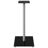 Pedane Casse 2pz Nero Argento Vetro Temperato Design 1 Pilastro