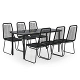 Set da Pranzo da Giardino 7 pz Nero