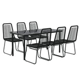 Set da Pranzo da Giardino 7 pz Nero