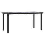 Set da Pranzo da Giardino 7 pz Nero
