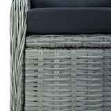Set da Pranzo da Giardino 5 pz Grigio Chiaro in Polyrattan