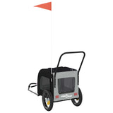 Rimorchio per bicicletta per animali domestici Grigio e Nero