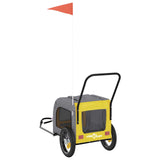 Rimorchio per bicicletta per animali domestici Giallo e Grigio