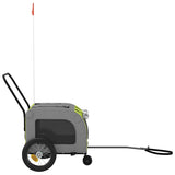 Rimorchio per bicicletta per animali domestici Verde e grigio