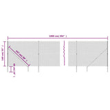 Recinzione a Rete con Picchetti Ancoraggio Antracite 1,4x10 m