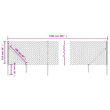 Recinzione a Rete con Picchetti Ancoraggio Antracite 1,1x25 m