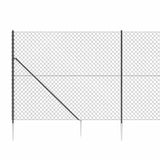 Recinzione a Rete con Picchetti Ancoraggio Antracite 2,2x25 m