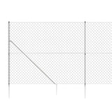 Recinzione a Rete con Picchetti Ancoraggio Argento 1,4x25 m