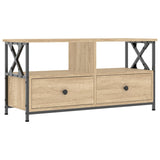 Mobile TV Rovere Sonoma 90x33x45 cm Legno truciolato e Ferro