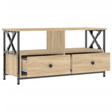 Mobile TV Rovere Sonoma 90x33x45 cm Legno truciolato e Ferro