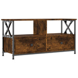 Mobile TV Rovere Fumo 90x33x45 cm in Legno truciolato e Ferro