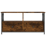Mobile TV Rovere Fumo 90x33x45 cm in Legno truciolato e Ferro