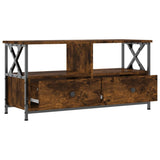 Mobile TV Rovere Fumo 90x33x45 cm in Legno truciolato e Ferro